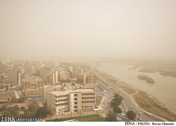پیش‌بینی وقوع گرد و خاک در مناطقی از خوزستان